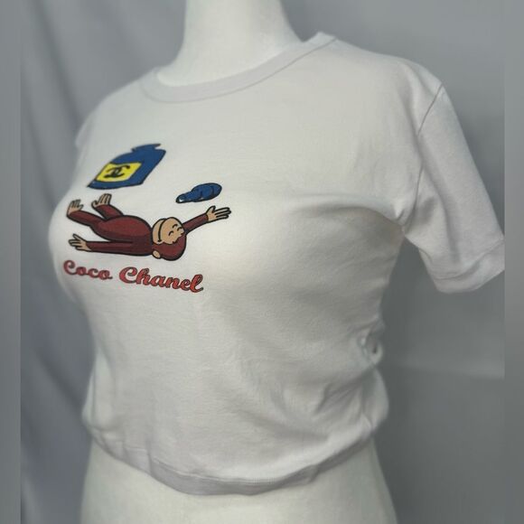 Curious George x Coco Chanel Cropped Graphic Tee - Picture 5 of 6